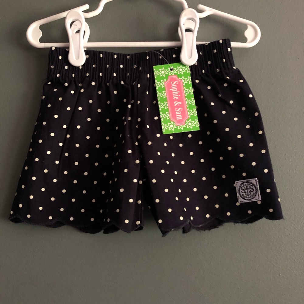 Sophie & Sam Infant Navy & White Polka Dot Shorts